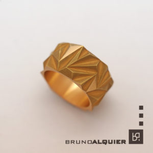 Bruno Alquier - Bague Confluence en or rouge mat