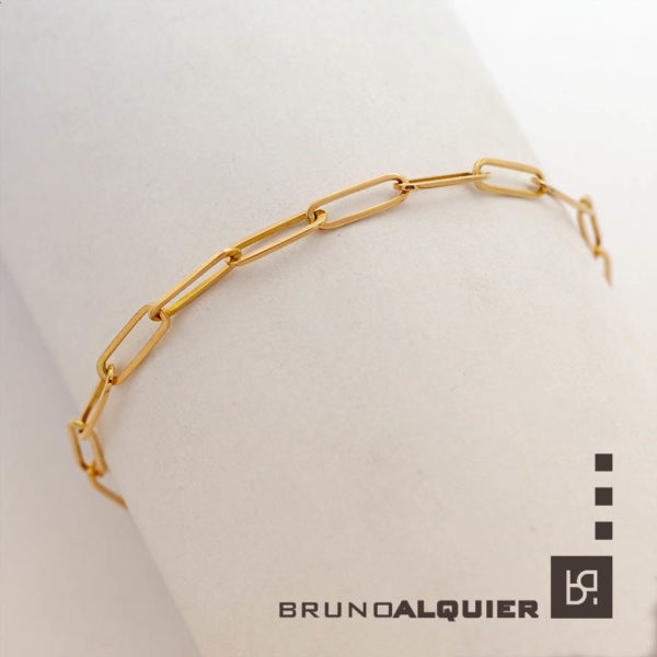 Bruno Alquier - Bracelet maille rectangle en or rose