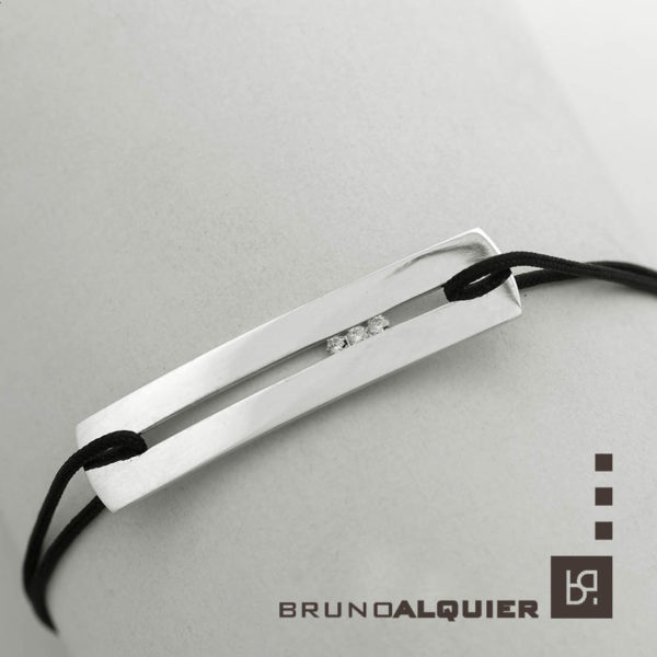 Bruno Alquier - Bracelet collection SILLON en or blanc et diamants blancs