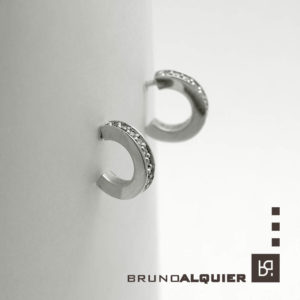Bruno Alquier - Demi créoles diamants en or blanc