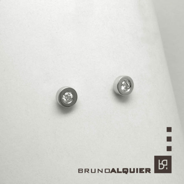 Bruno Alquier - Boucles d'oreille first diamants en or blanc